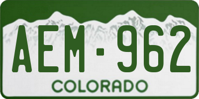 CO license plate AEM962