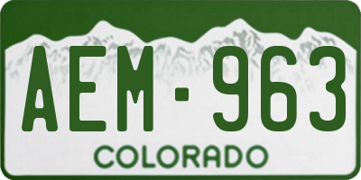 CO license plate AEM963