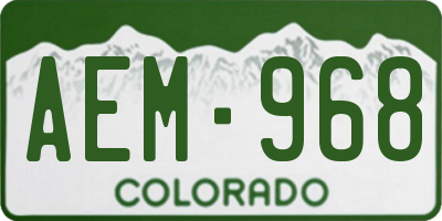 CO license plate AEM968
