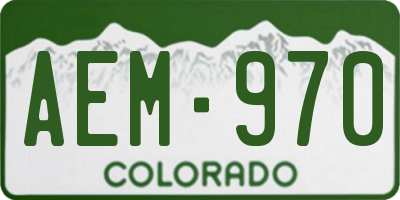 CO license plate AEM970