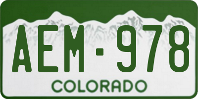 CO license plate AEM978