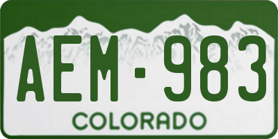 CO license plate AEM983