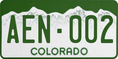 CO license plate AEN002