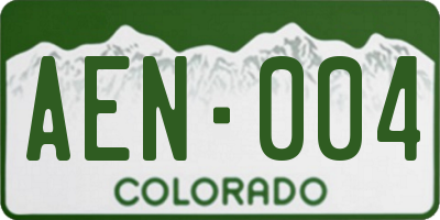 CO license plate AEN004