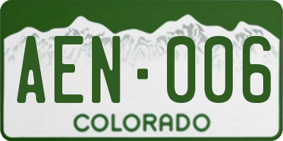 CO license plate AEN006
