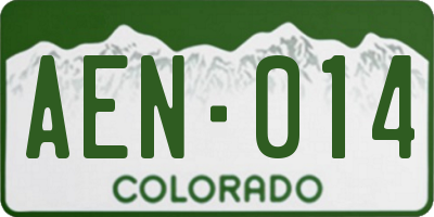 CO license plate AEN014