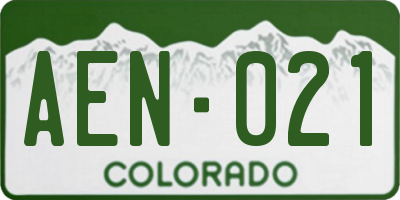 CO license plate AEN021