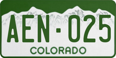 CO license plate AEN025