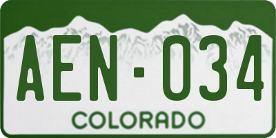 CO license plate AEN034