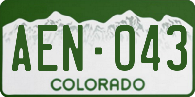 CO license plate AEN043