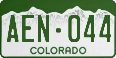 CO license plate AEN044