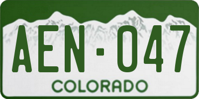 CO license plate AEN047