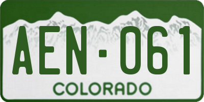 CO license plate AEN061