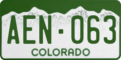 CO license plate AEN063
