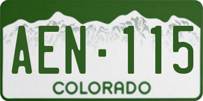 CO license plate AEN115