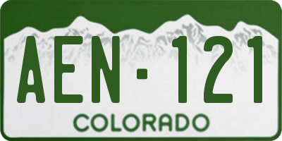CO license plate AEN121