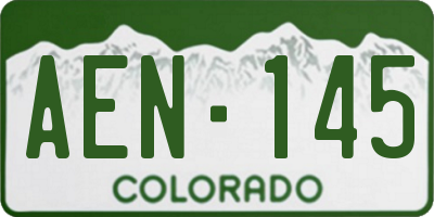 CO license plate AEN145