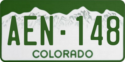 CO license plate AEN148