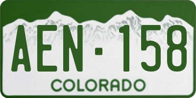 CO license plate AEN158