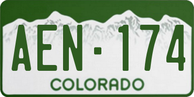 CO license plate AEN174