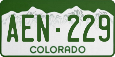 CO license plate AEN229