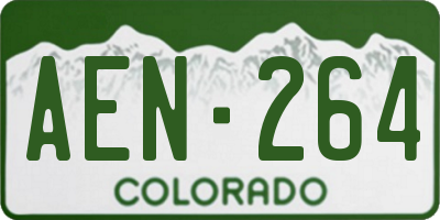 CO license plate AEN264