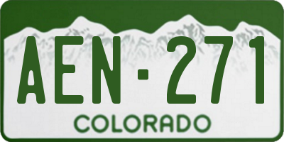 CO license plate AEN271