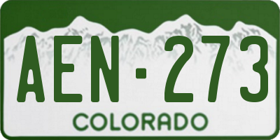 CO license plate AEN273