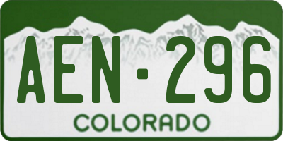CO license plate AEN296