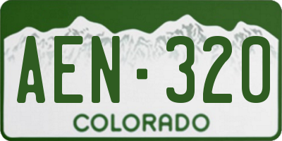 CO license plate AEN320