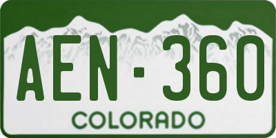 CO license plate AEN360
