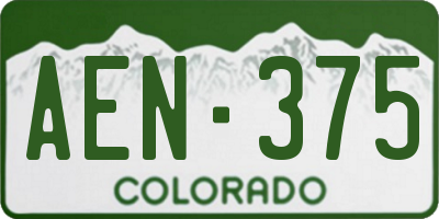 CO license plate AEN375