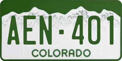 CO license plate AEN401