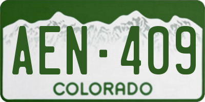 CO license plate AEN409