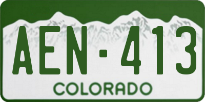 CO license plate AEN413