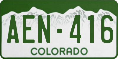 CO license plate AEN416