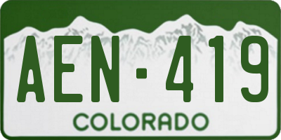 CO license plate AEN419
