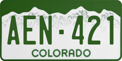 CO license plate AEN421