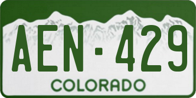 CO license plate AEN429