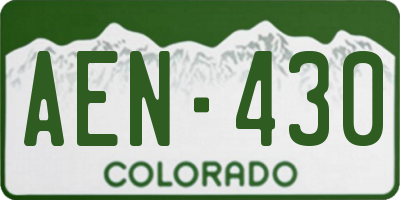 CO license plate AEN430