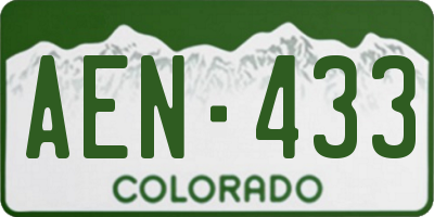 CO license plate AEN433