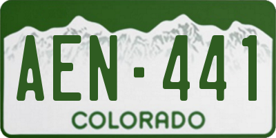 CO license plate AEN441
