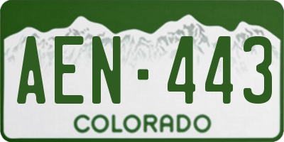 CO license plate AEN443