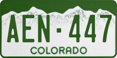 CO license plate AEN447