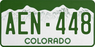CO license plate AEN448