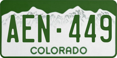 CO license plate AEN449