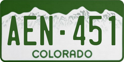 CO license plate AEN451