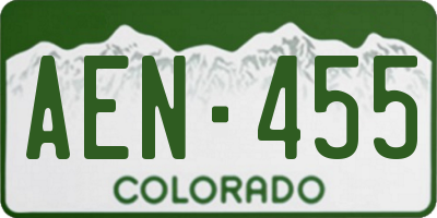CO license plate AEN455