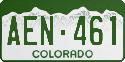 CO license plate AEN461