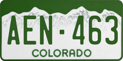 CO license plate AEN463